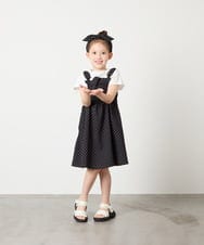 KJEGD57054 a.v.v KIDS(アー・ヴェ・ヴェ) [120-160]【冷感】肩リボンドッキングワンピース ブラック