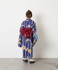 KJEGD90079 a.v.v KIDS(アー・ヴェ・ヴェ) [120-130]【WEB限定/2点セット/綿100％】簡単に着られる浴衣・兵児帯セット ネイビー