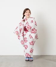 KJEGD90079 a.v.v KIDS(アー・ヴェ・ヴェ) [120-130]【WEB限定/2点セット/綿100％】簡単に着られる浴衣・兵児帯セット アイボリー