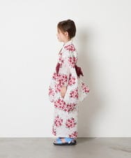 KJEGD90079 a.v.v KIDS(アー・ヴェ・ヴェ) [120-130]【WEB限定/2点セット/綿100％】簡単に着られる浴衣・兵児帯セット アイボリー