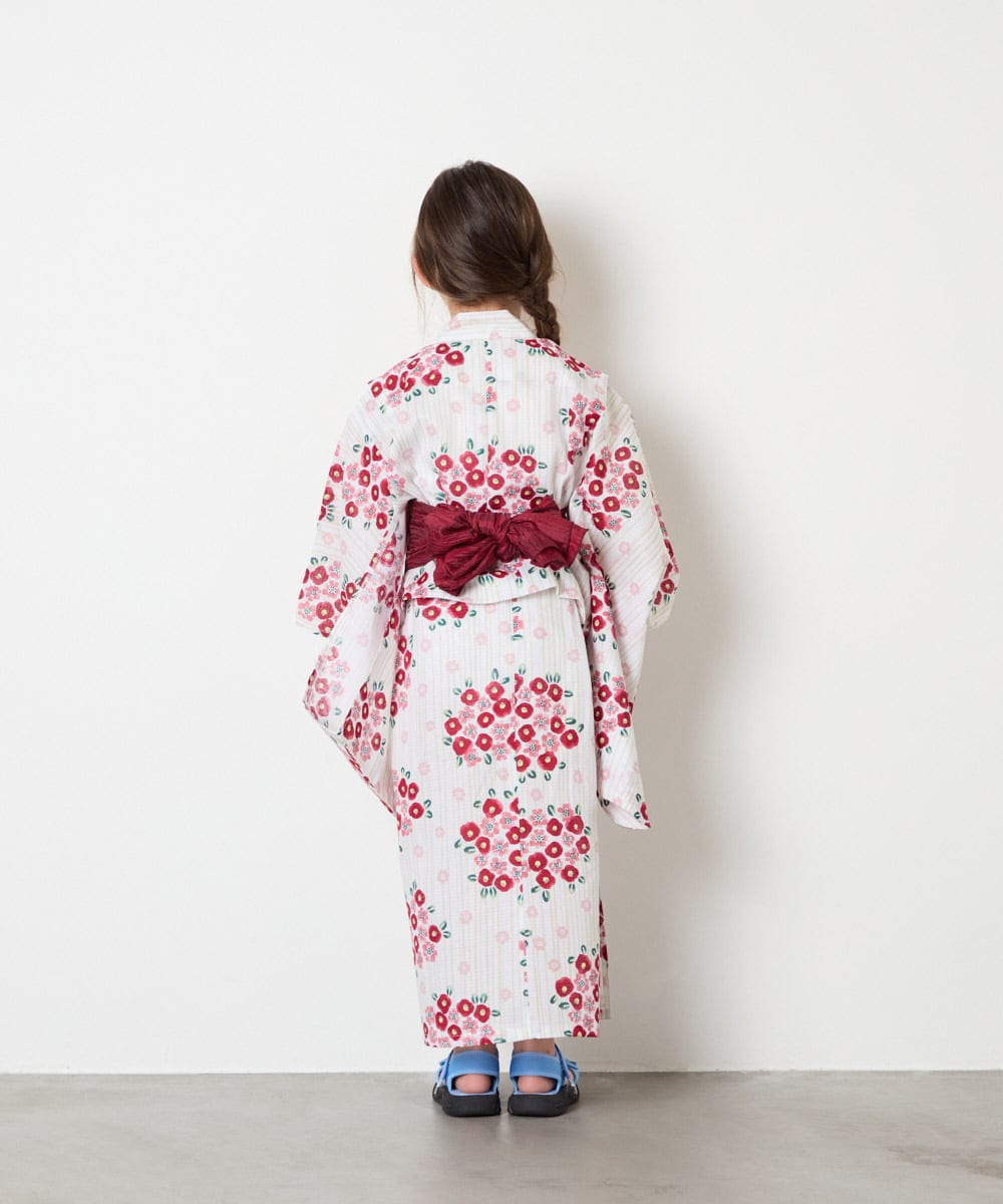 KJEGD90079 a.v.v KIDS(アー・ヴェ・ヴェ) [120-130]【WEB限定/2点セット/綿100％】簡単に着られる浴衣・兵児帯セット アイボリー