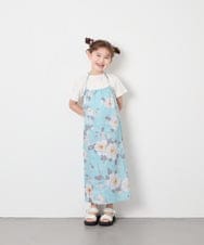 KJEGD91079 a.v.v KIDS(アー・ヴェ・ヴェ) [120-130]【WEB限定/2点セット/綿100％】簡単に着られるワンピース浴衣・兵児帯 ライトブルー