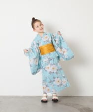 KJEGD91079 a.v.v KIDS(アー・ヴェ・ヴェ) [120-130]【WEB限定/2点セット/綿100％】簡単に着られるワンピース浴衣・兵児帯 ライトブルー