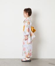 KJEGD91079 a.v.v KIDS(アー・ヴェ・ヴェ) [120-130]【WEB限定/2点セット/綿100％】簡単に着られるワンピース浴衣・兵児帯 アイボリー