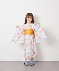 KJEGD91079 a.v.v KIDS(アー・ヴェ・ヴェ) [120-130]【WEB限定/2点セット/綿100％】簡単に着られるワンピース浴衣・兵児帯 アイボリー