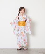 KJEGD91079 a.v.v KIDS(アー・ヴェ・ヴェ) [120-130]【WEB限定/2点セット/綿100％】簡単に着られるワンピース浴衣・兵児帯 アイボリー