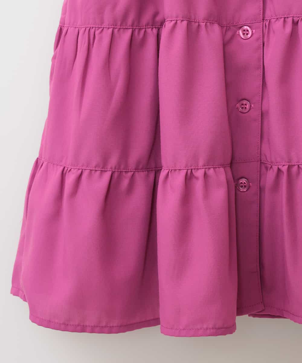 KJEGG31039 a.v.v KIDS(アー・ヴェ・ヴェ) [100-130]【イージーケア】前開きティアードワンピース[WEB限定サイズ] パープル