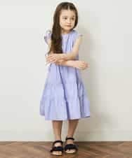 KJEGP01039 a.v.v KIDS(アー・ヴェ・ヴェ) [100-130]【イージーケア】サイドリボンティアードワンピース ライトブルー