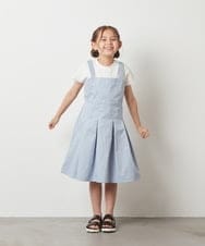 KJEGS02039 a.v.v KIDS(アー・ヴェ・ヴェ) [110-130]Ｔシャツドッキングワンピース ライトブルー