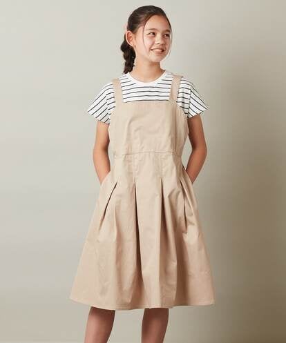 KJEGS02039  [110-130]Ｔシャツドッキングワンピース