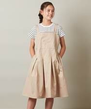 KJEGS02039 a.v.v KIDS(アー・ヴェ・ヴェ) [110-130]Ｔシャツドッキングワンピース ベージュ