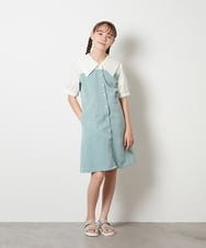 KJEGS32054 a.v.v KIDS(アー・ヴェ・ヴェ) [150-160]レイヤードジャンパースカート グリーン
