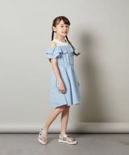 KJEGT20044 a.v.v KIDS(アー・ヴェ・ヴェ) [140-150]レイヤード風オフショルワンピース ブラック