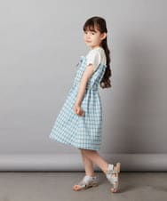 KJEGV22039 a.v.v KIDS(アー・ヴェ・ヴェ) [100-130]レースアップドッキングワンピース ブルー