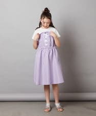 KJEGV22039 a.v.v KIDS(アー・ヴェ・ヴェ) [100-130]レースアップドッキングワンピース ブルー