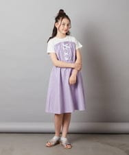 KJEGV22039 a.v.v KIDS(アー・ヴェ・ヴェ) [100-130]レースアップドッキングワンピース ブルー