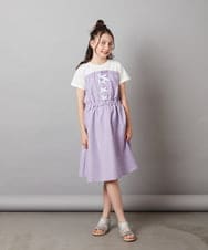 KJEGV22039 a.v.v KIDS(アー・ヴェ・ヴェ) [100-130]レースアップドッキングワンピース ブルー