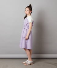 KJEGV22039 a.v.v KIDS(アー・ヴェ・ヴェ) [100-130]レースアップドッキングワンピース ブルー