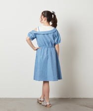 KJEGV42039 a.v.v KIDS(アー・ヴェ・ヴェ) [100-130]アシメオフショルレイヤード風ワンピース チェック