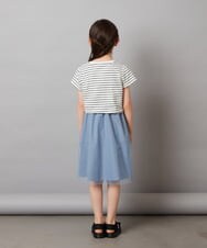 KJEGW01044 a.v.v KIDS(アー・ヴェ・ヴェ) [140-150]チュールスカートドッキングワンピース ブルー