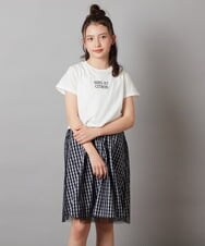 KJEGW01044 a.v.v KIDS(アー・ヴェ・ヴェ) [140-150]チュールスカートドッキングワンピース ブルー