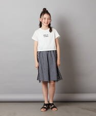 KJEGW01044 a.v.v KIDS(アー・ヴェ・ヴェ) [140-150]チュールスカートドッキングワンピース ブルー