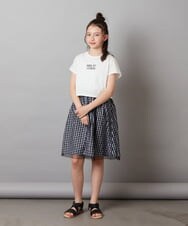 KJEGW01044 a.v.v KIDS(アー・ヴェ・ヴェ) [140-150]チュールスカートドッキングワンピース ブルー