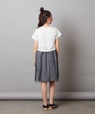 KJEGW01044 a.v.v KIDS(アー・ヴェ・ヴェ) [140-150]チュールスカートドッキングワンピース ブルー