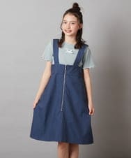 KJEGW02044 a.v.v KIDS(アー・ヴェ・ヴェ) [140-150]サスペンダー付きジャンパースカート ネイビー