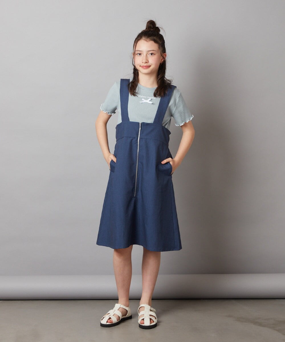 KJEGX02049 a.v.v KIDS(アー・ヴェ・ヴェ) [160]サスペンダー付きジャンパースカート ネイビー