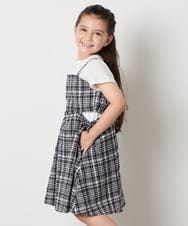 KJEHA20054 a.v.v KIDS(アー・ヴェ・ヴェ) [100-160]ドッキングスリットワンピース ブルー