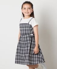 KJEHA20054 a.v.v KIDS(アー・ヴェ・ヴェ) [100-160]ドッキングスリットワンピース ブルー