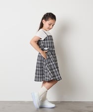 KJEHA20054 a.v.v KIDS(アー・ヴェ・ヴェ) [100-160]ドッキングスリットワンピース ブルー