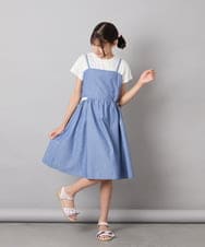 KJEHA20054 a.v.v KIDS(アー・ヴェ・ヴェ) [100-160]ドッキングスリットワンピース ブルー
