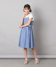 KJEHA20054 a.v.v KIDS(アー・ヴェ・ヴェ) [100-160]ドッキングスリットワンピース ブルー