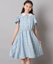 KJEHA42059 a.v.v KIDS(アー・ヴェ・ヴェ) [120-160]衿付きオフショルワンピース ラベンダー