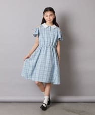 KJEHA42059 a.v.v KIDS(アー・ヴェ・ヴェ) [120-160]衿付きオフショルワンピース ラベンダー
