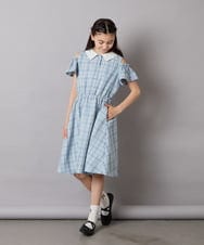 KJEHA42059 a.v.v KIDS(アー・ヴェ・ヴェ) [120-160]衿付きオフショルワンピース ラベンダー