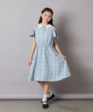 KJEHA42059 a.v.v KIDS(アー・ヴェ・ヴェ) [120-160]衿付きオフショルワンピース ラベンダー