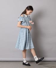 KJEHA42059 a.v.v KIDS(アー・ヴェ・ヴェ) [120-160]衿付きオフショルワンピース ラベンダー