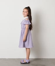 KJEHA42059 a.v.v KIDS(アー・ヴェ・ヴェ) [120-160]衿付きオフショルワンピース ラベンダー