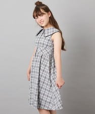 KJEHD75059 a.v.v KIDS(アー・ヴェ・ヴェ) [130-160]【冷感/洗える】ビッグ襟ワンピース ブラック