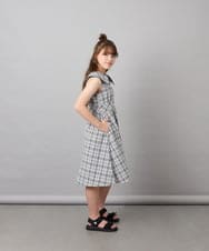 KJEHD75059 a.v.v KIDS(アー・ヴェ・ヴェ) [130-160]【冷感/洗える】ビッグ襟ワンピース ブラック