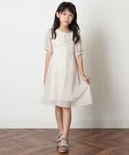KJEHM03039 a.v.v KIDS(アー・ヴェ・ヴェ) [120-130]フラワープリントギャザーワンピース ホワイト