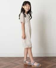 KJEHM03039 a.v.v KIDS(アー・ヴェ・ヴェ) [120-130]フラワープリントギャザーワンピース ホワイト