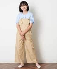 KJEHM04034 a.v.v KIDS(アー・ヴェ・ヴェ) [100-130]ワイドシルエットサロペット カーキ
