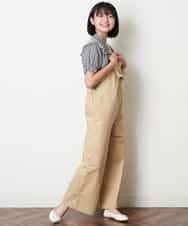 KJEHM04034 a.v.v KIDS(アー・ヴェ・ヴェ) [100-130]ワイドシルエットサロペット カーキ