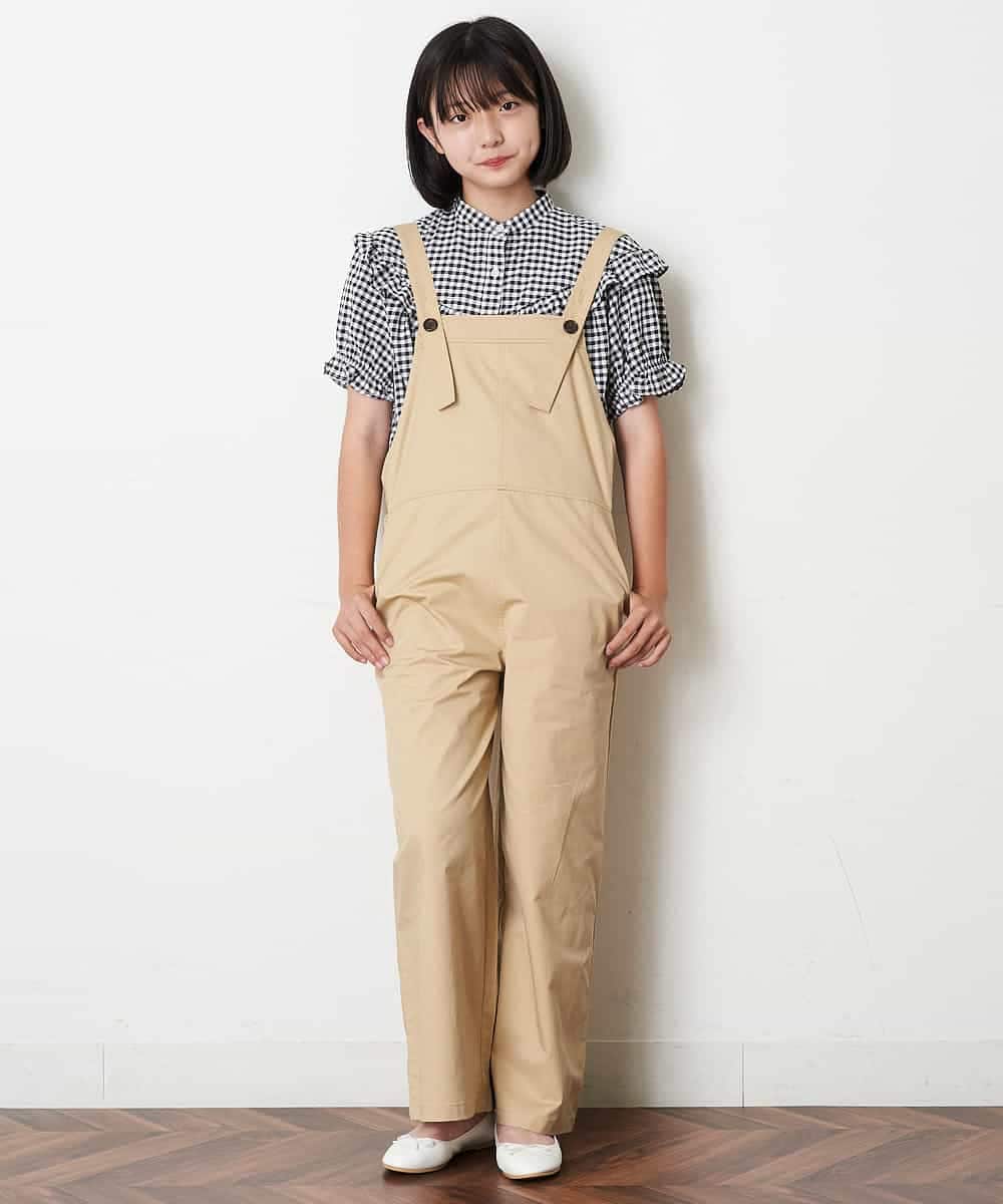 KJEHM04034 a.v.v KIDS(アー・ヴェ・ヴェ) [100-130]ワイドシルエットサロペット カーキ