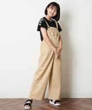 KJEHM04034 a.v.v KIDS(アー・ヴェ・ヴェ) [100-130]ワイドシルエットサロペット カーキ