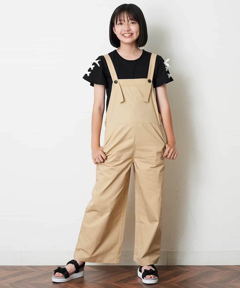 KJEHM04034 a.v.v KIDS(アー・ヴェ・ヴェ) [100-130]ワイドシルエットサロペット カーキ